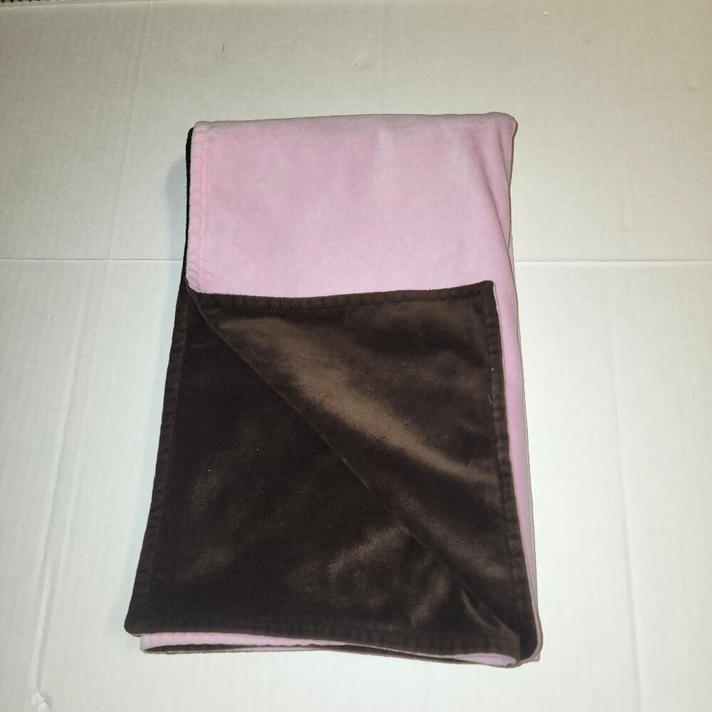 Amy Coe pink brown baby blanket